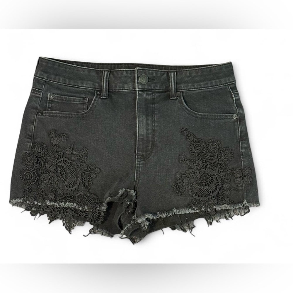 American Eagle Outfitters Black Jean Shorts with Lace